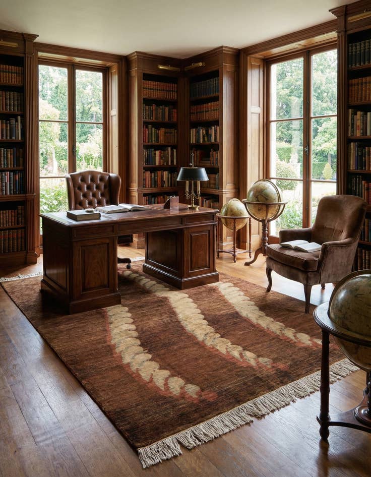 Detail image of 5' 6 x 7' 9  Hand Knotted Modern Ziegler Rug