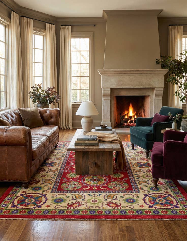 Detail image of 5' 8 x 8' 2  Hand Knotted Kazak Rug