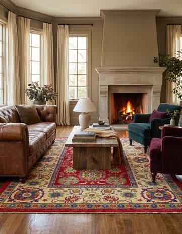 5' 8 x 8' 2 Hand Knotted Kazak Rug
