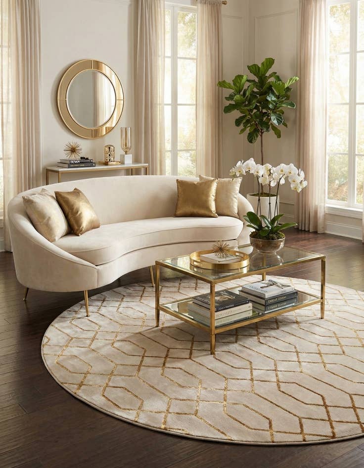 Detail image of 7' 10 x 7' 10  Marilyn Monroe™ Glam Trellis Round Rug