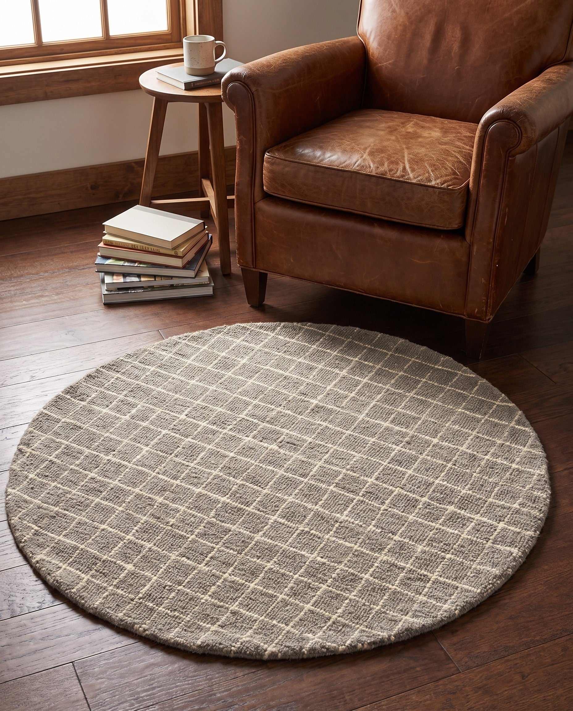 3' 3 x 3' 3 Heritage Line Wool Round Rug