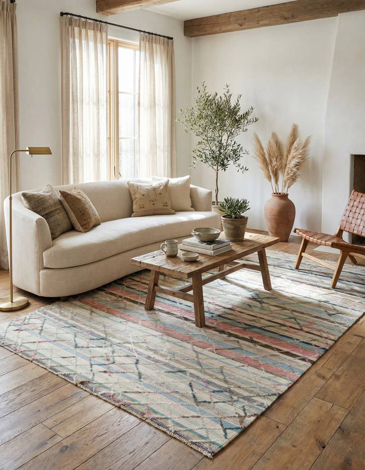 Detail image of 6' 3 x 10'  Hand Knotted Darya Wool Rug