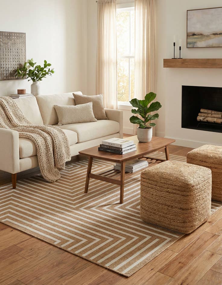 Detail image of 5' 3 x 7'  Washable Modern Indoor / Outdoor Rug