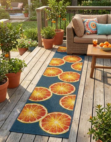 2' 7 x 12' Easy-Clean Modern Indoor / Outdoor Runner Rug