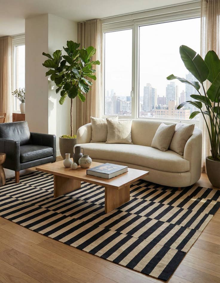 Detail image of 5' 3 x 7' 9  Hand Woven Kilim Modern Wool Rug