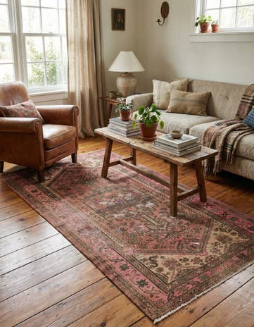 3' 4 x 6' 5 Hand Knotted Ultra Vintage Persian Wool Runner Rug