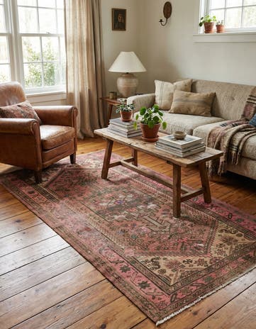 3' 4 x 6' 5 Hand Knotted Ultra Vintage Persian Wool Runner Rug