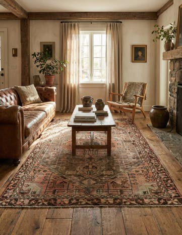 3' 10 x 7' 3 Hand Knotted Hamedan Persian Wool Rug