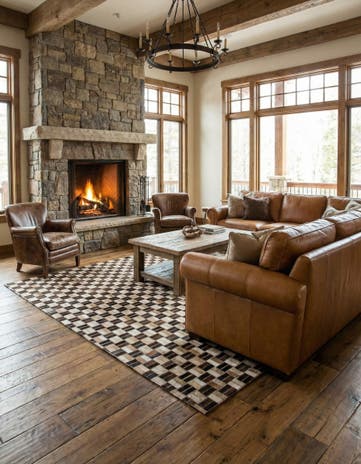 4' 11 x 7' 10 Cowhide - Patchwork Rug