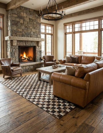 4' 11 x 7' 10 Cowhide - Patchwork Rug