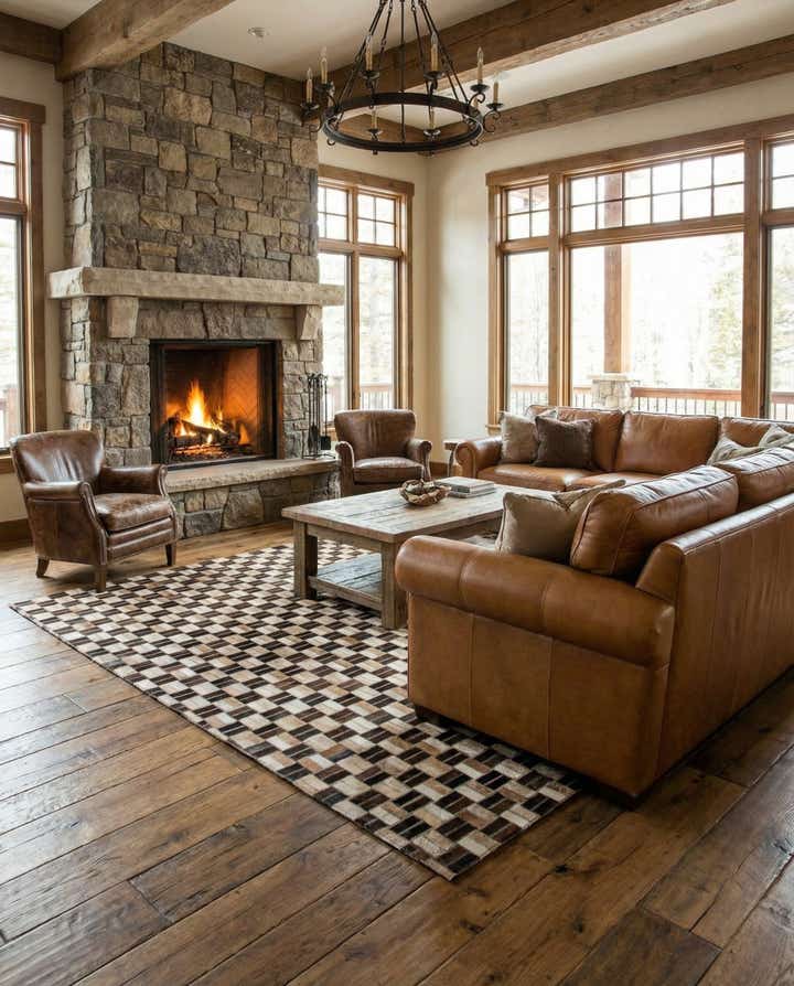 4' 11 x 7' 10 Cowhide - Patchwork Rug