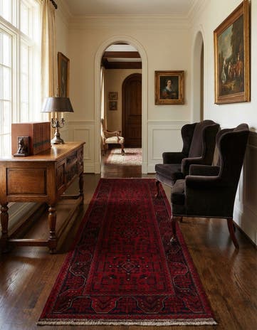 2' 8 x 9' 5 Hand Knotted Khal Mohammadi Wool Runner Rug