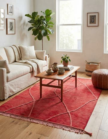 4' 1 x 6' Hand Knotted Moroccan Wool Rug