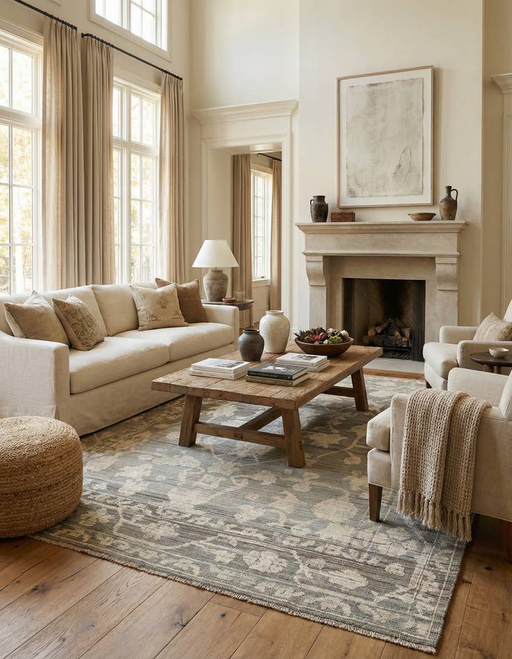 Detail image of 8' 10 x 12' 8  Hand Knotted Oushak Wool Rug