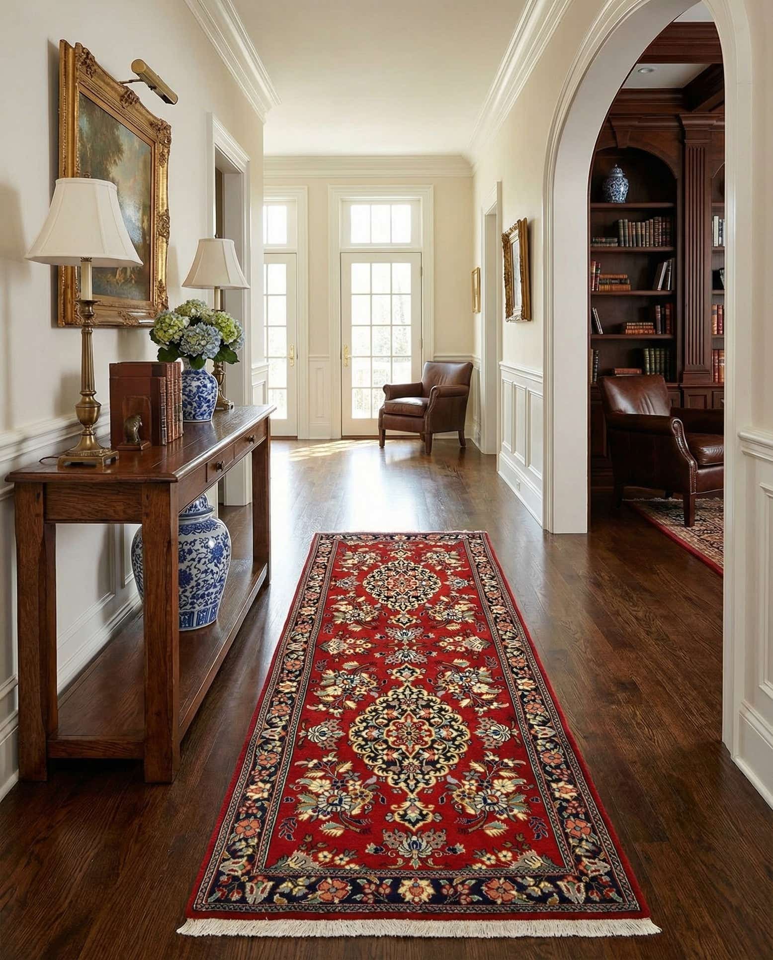 2' 8 x 6' 8 Hand Knotted Qom Persian Runner Rug