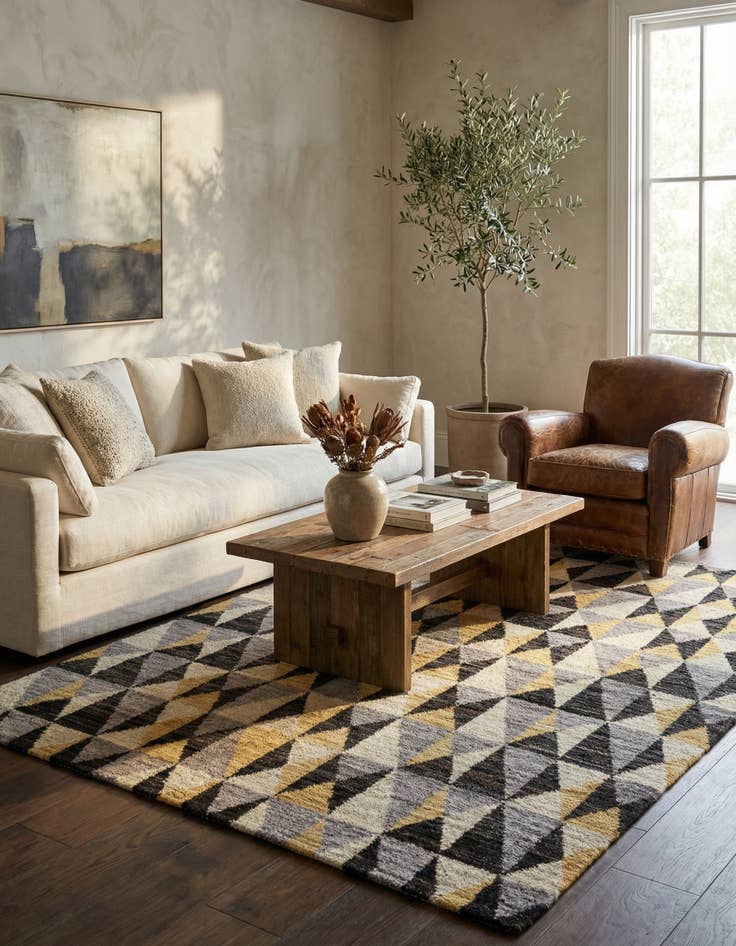 Detail image of  5' x 7' 8  Hand Knotted Moroccan Wool Rug