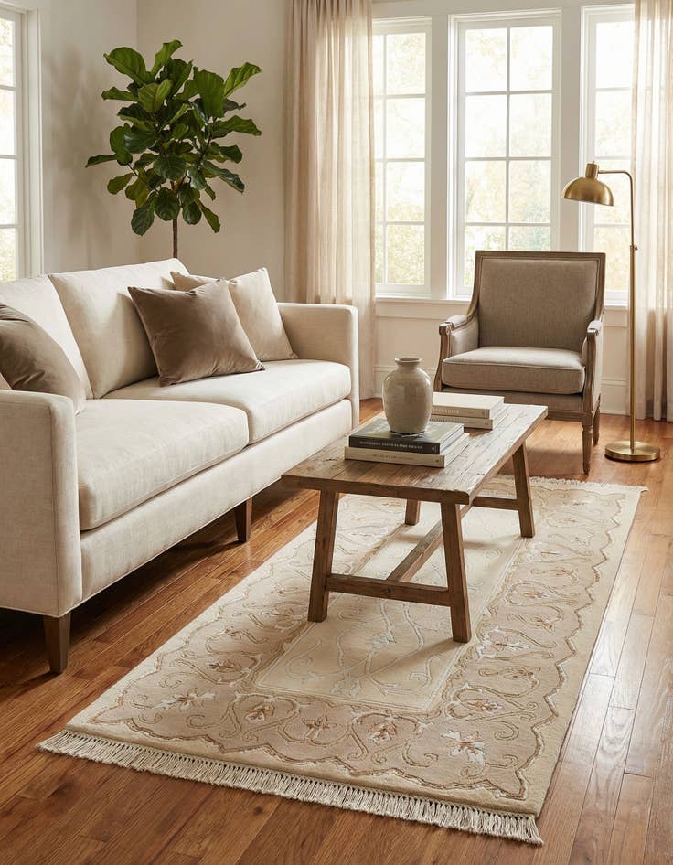 Detail image of 2' 8 x 5'  Hand Knotted Darya Wool Rug