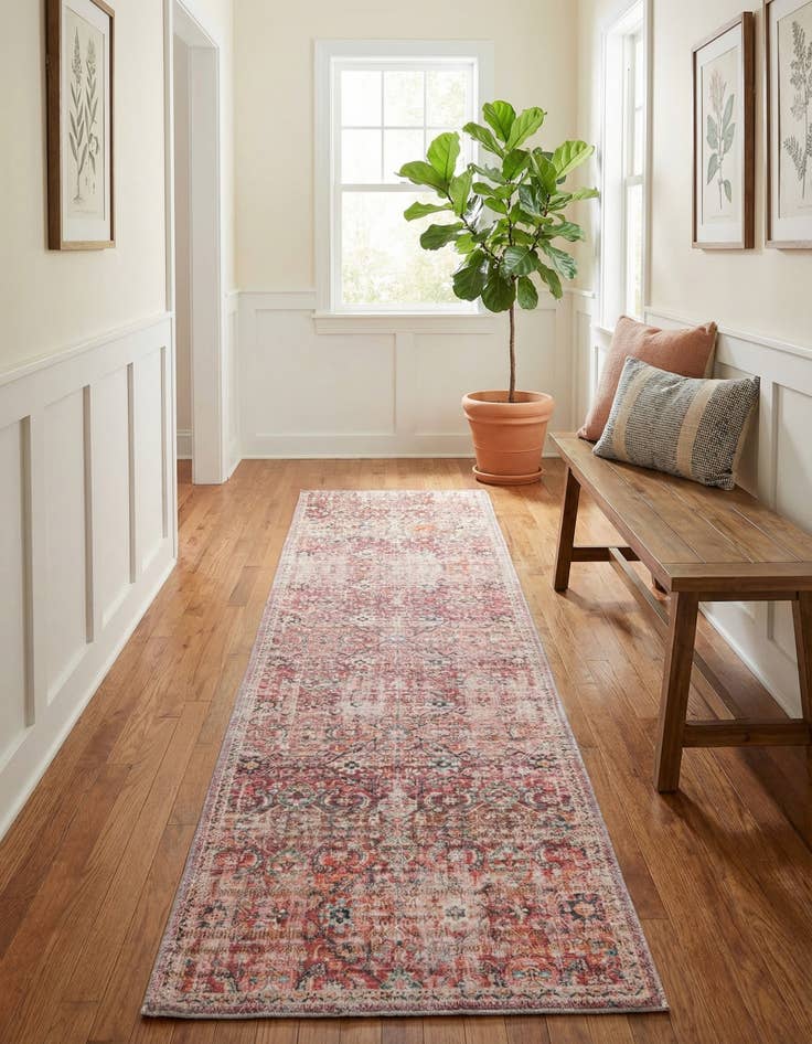 Detail image of 2' x 10'  Washable Nostalgia Runner Rug