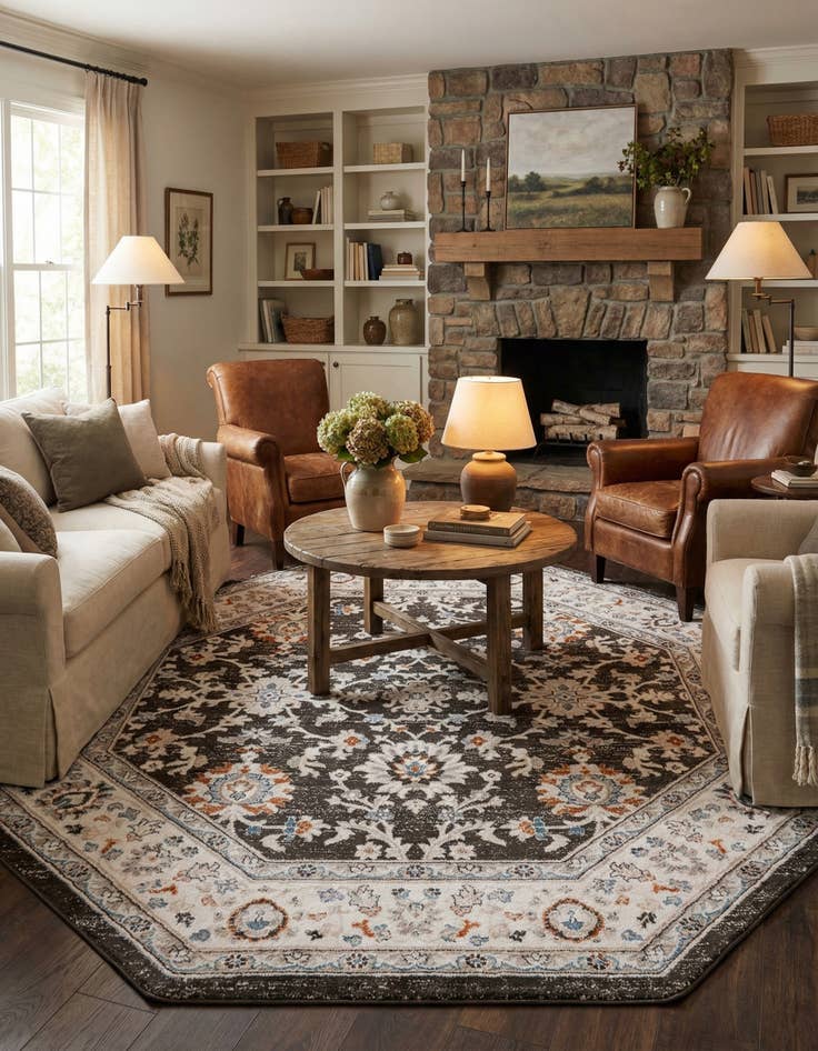 Detail image of 7' 10 x 7' 10 Charlotte Octagon Rug