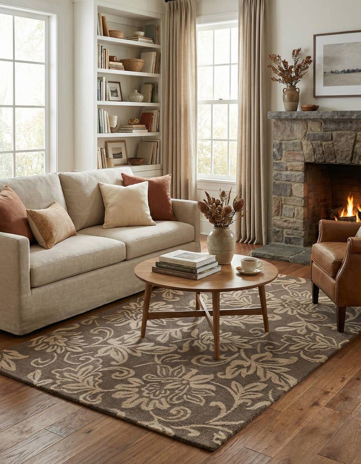 Detail image of 5' x 8' Agra Wool Rug