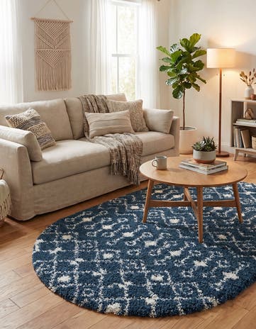 5' 3 x 8' Moroccan Trellis Shag Oval Rug