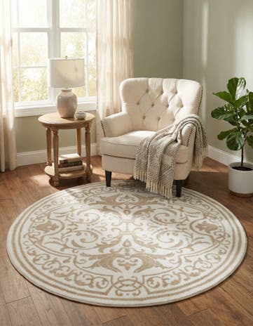 Snow White Hermitage Round Rug
