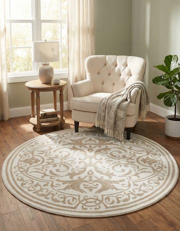 Snow White Hermitage Round Rug