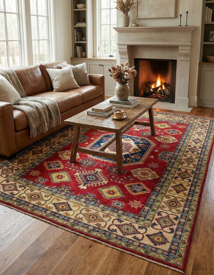 Detail image of 6' 5 x 9' 8  Hand Knotted Kazak Rug