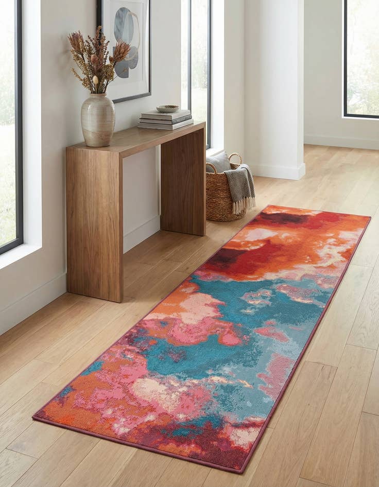 Detail image of  2' x 8'  Washable Modern Indoor / Outdoor Runner Rug