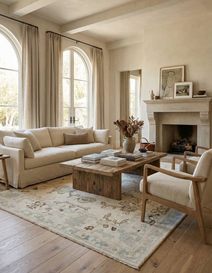 Detail image of 9' 2 x 12' 1  Hand Knotted Oushak Wool Rug