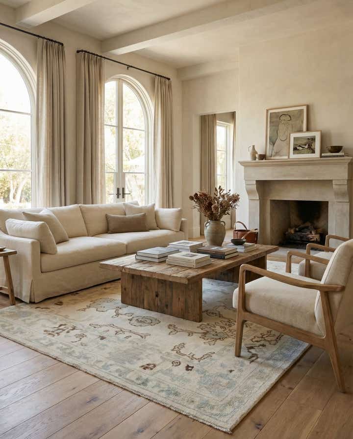 9' 2 x 12' 1 Hand Knotted Oushak Wool Rug