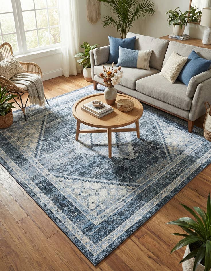 Detail image of 5' 3 x 5' 3 Kamala Washable Square Rug