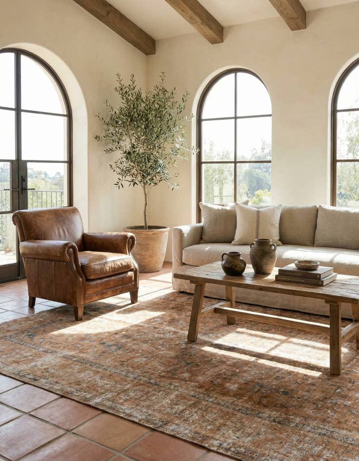 Detail image of 5' 3 x 7' 9  Hand Knotted Ultra Vintage Persian Wool Rug