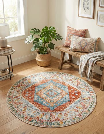 Salmon Paragon Round Rug