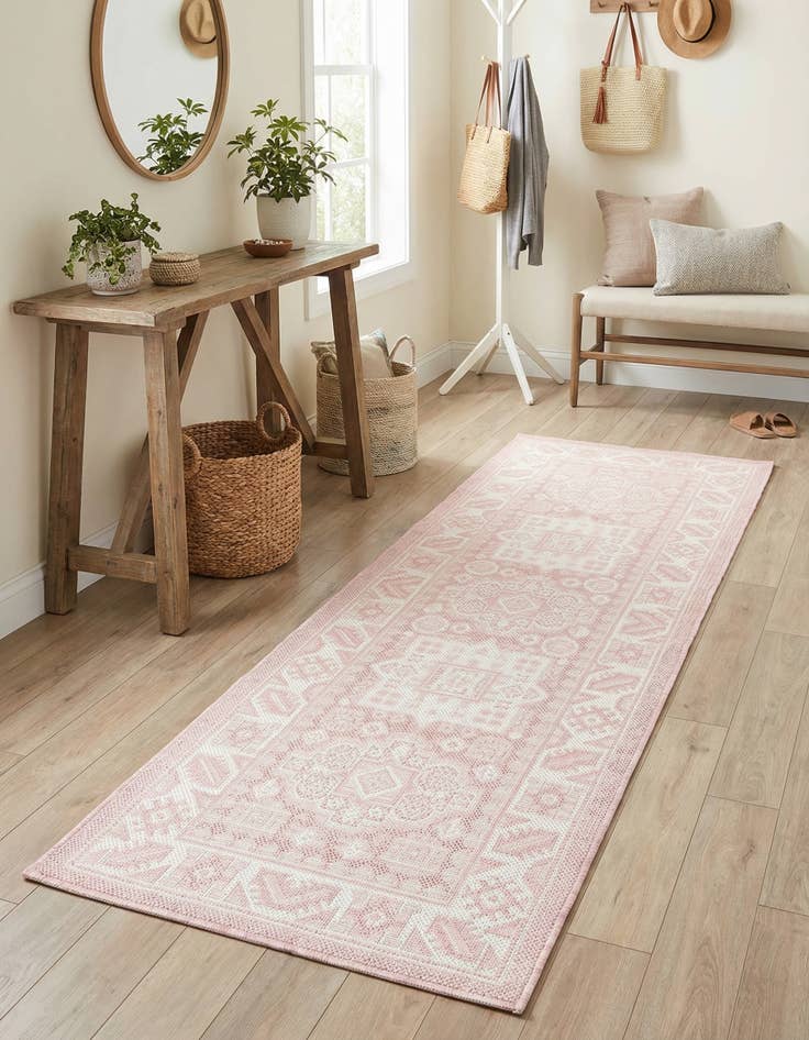 Detail image of 2' x 6'  Washable Aztec Indoor / Outdoor Runner Rug