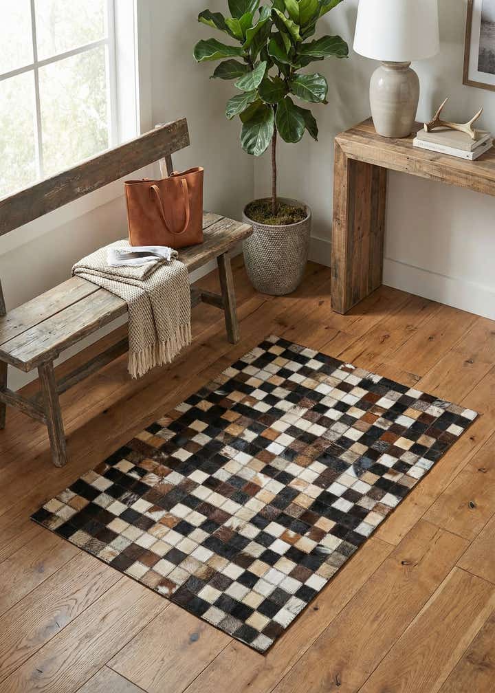 2' x 3' Cowhide Leather Rug