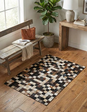 2' x 3' Cowhide Leather Rug