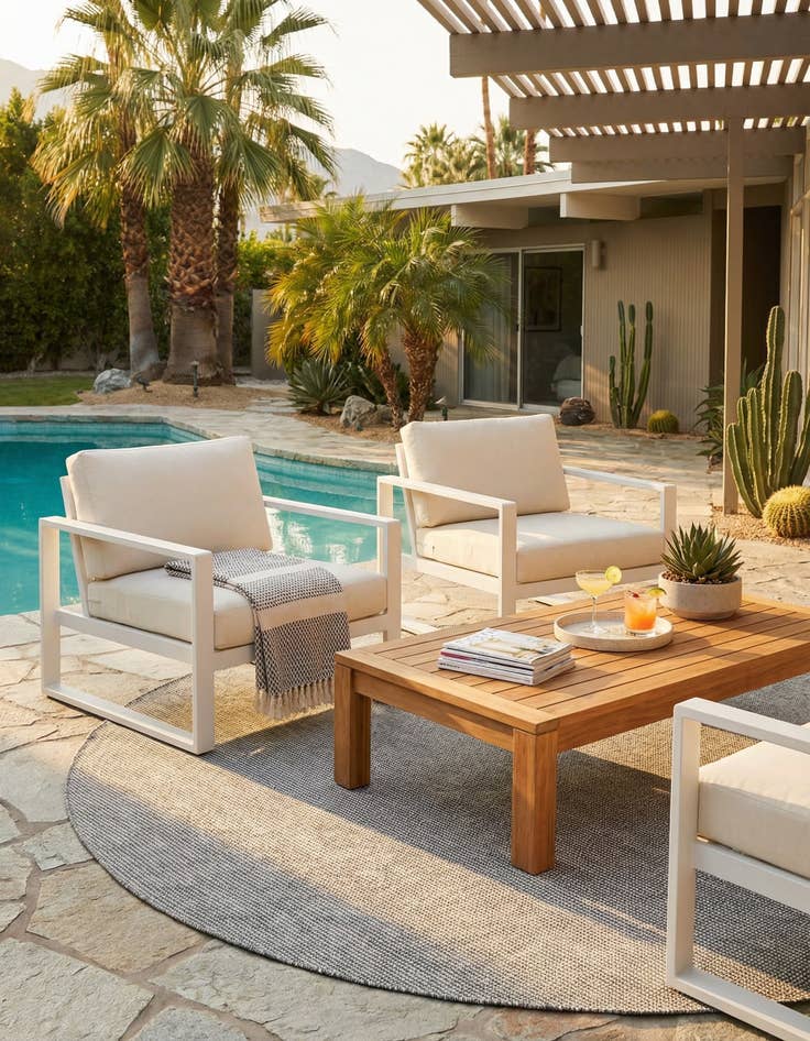 Detail image of 10' x 10' Easy-Clean Jill Zarin Palm Springs Indoor / Outdoor Round Rug