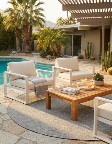 Silver Stars Easy-Clean Jill Zarin Palm Springs Indoor / Outdoor Round Rug