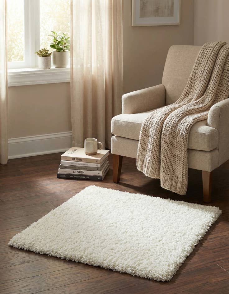 Detail image of  1' x 1' Solid Shag Sample Rug