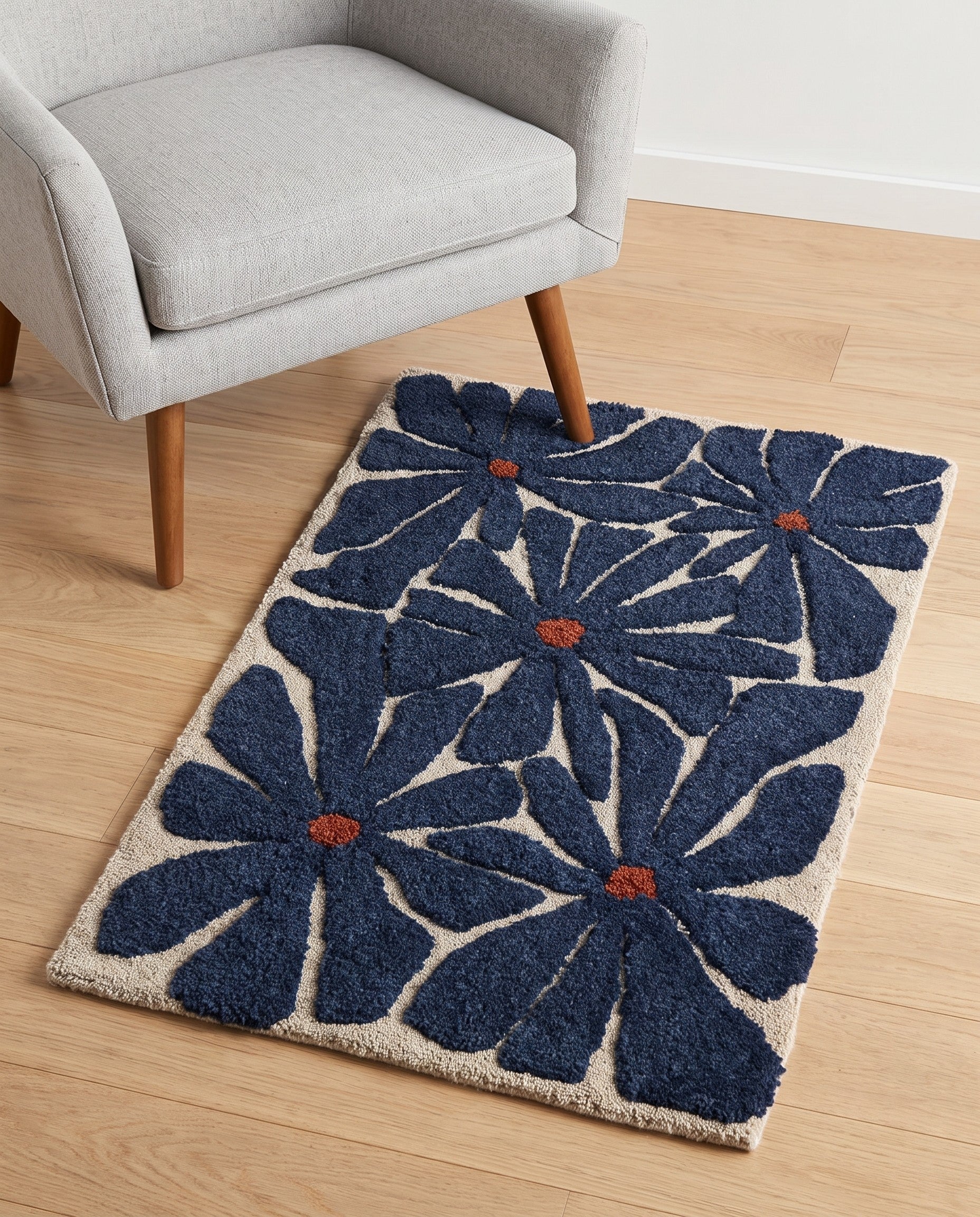60cm x 95cm Handtufted Wool Alfombra