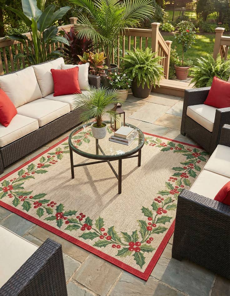 Detail image of 7' 10 x 7' 10  Washable Jill Zarin Caribbean Indoor / Outdoor Square Rug
