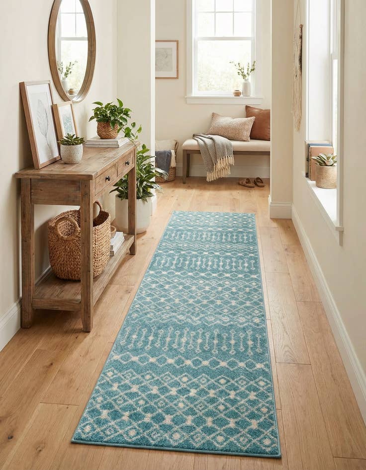 Detail image of 2' 7 x 12' Moroccan Trellis Runner Rug