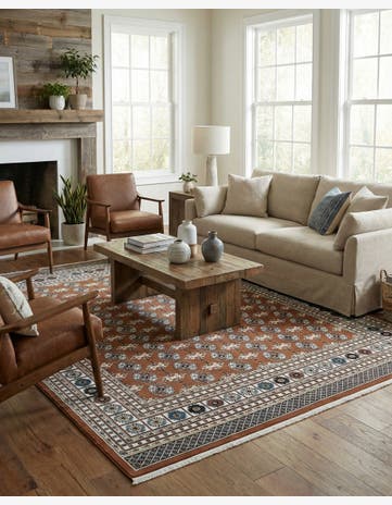 Dusty Pink Nain Design Rug