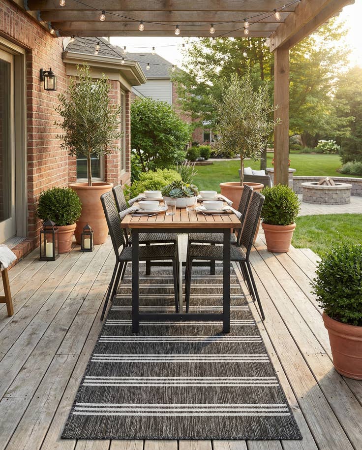 Detail image of 2' 7 x 10' Easy-Clean Jill Zarin Anguilla Indoor / Outdoor Runner Rug