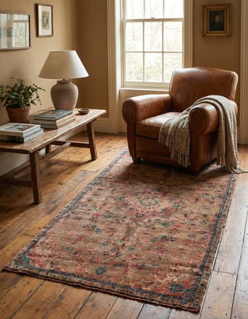 3' 10 x 7' 10 Hand Knotted Ultra Vintage Persian Wool Runner Rug