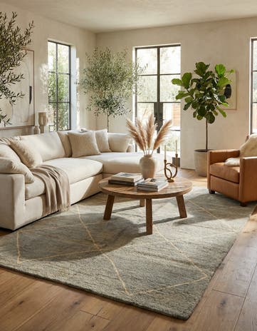 4' 7 x 6' 10 Hand Knotted Moroccan Wool Rug