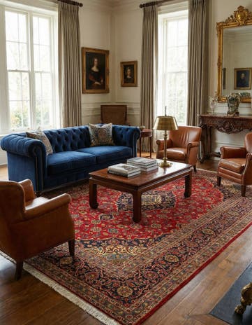 8' x 11' 4 Kashan Wool Rug