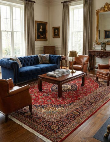 8' x 11' 4 Kashan Wool Rug