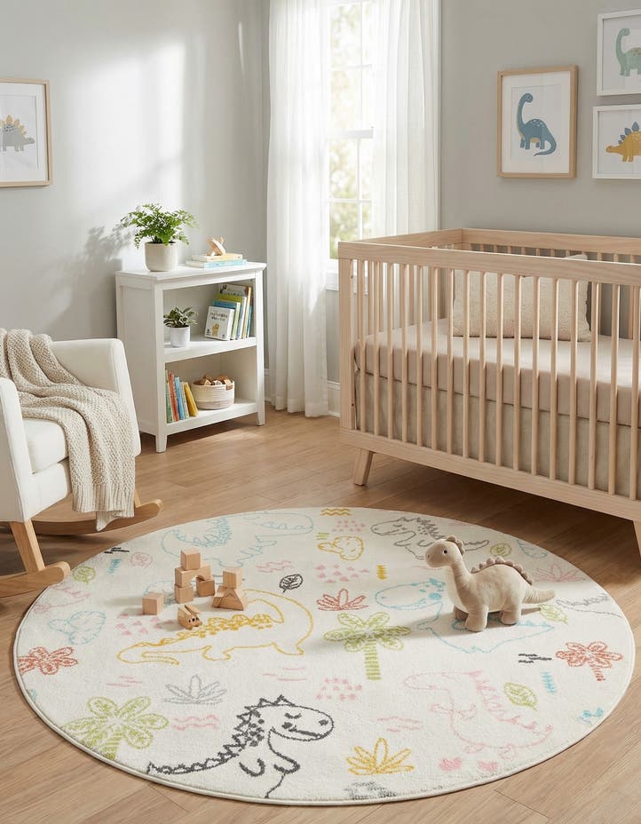 5' 3 x 5' 3 Dinosaur Whimsy Kids Ro...